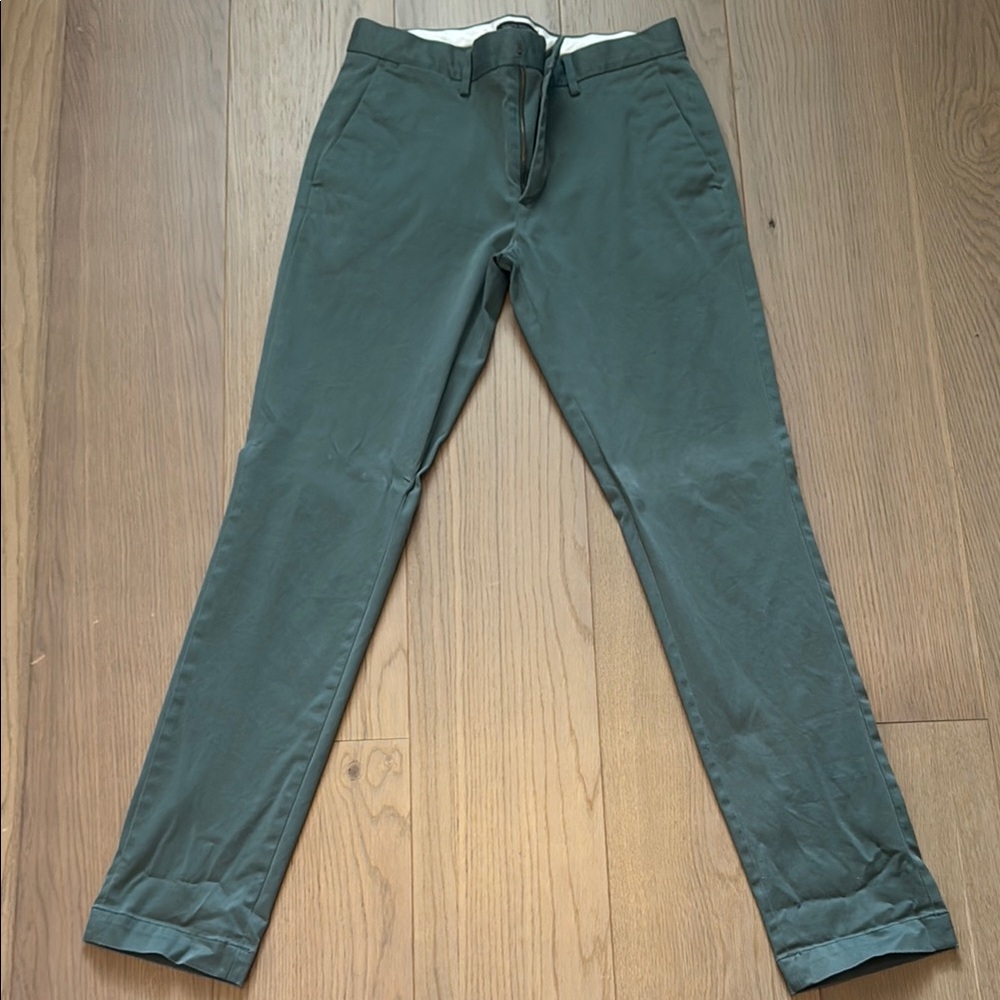 Banana Republic Green Fulton Chino Pants Casual Cotton Blend